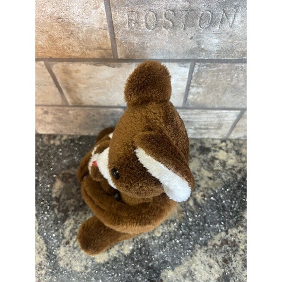 Vintage Brown Mouse Plush Stuffed Animal With Baby Cuddler Arms Felt Red Tongue - Picture 7 of 12